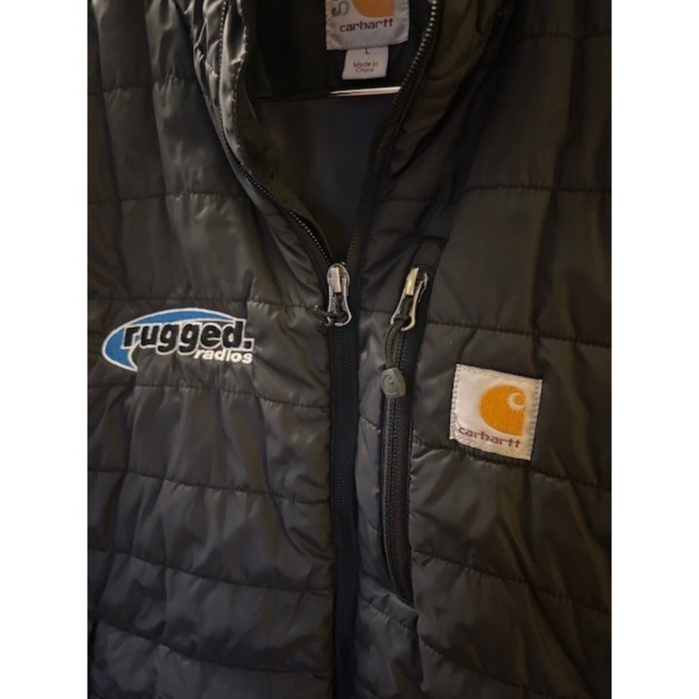 Carhartt Gilliam Vest Men's L Black Quilted Insulated Rugged Radios Logo 102286 - Picture 3 of 9